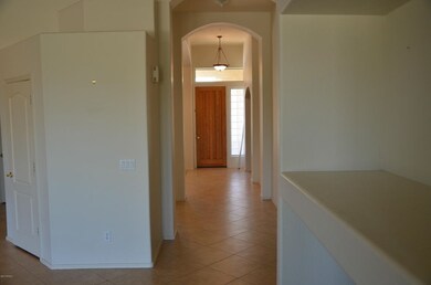 View from family room to front door