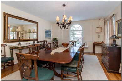 Hardwood floors in lovely dining room with elegant