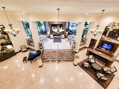 View or the Lobby from the Mezzanine, shows the in
