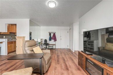 Living room with light hardwood flooring and a tex
