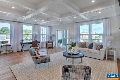 Living Room shown with Coffered Ceiling