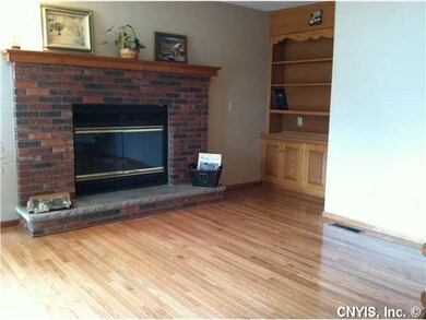 Family Room. View of the family room with a wood b