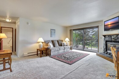 Sunny living room w/west-facing deck