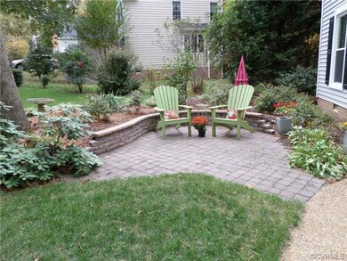 Front patio with garden lighting