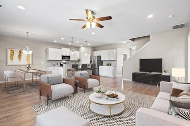 Living room featuring light wood finished floors, 