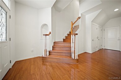 Entrance to the townhome.  Owners upgraded to wood