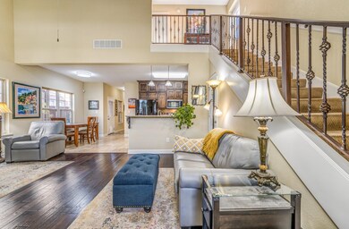 Living room featuring hardwood / wood-style floors