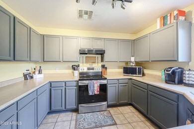 Very open kitchen, lots of cabinets