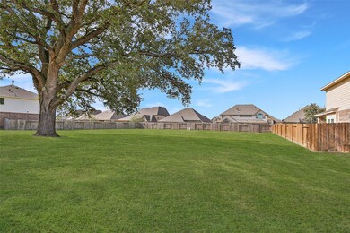 Up close view of the open green space next to the house.