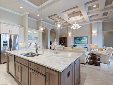 Beautiful quartz-topped center island