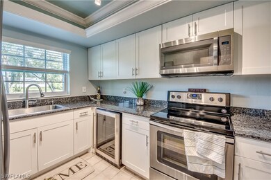 Granite countertops and wood cabinets