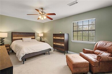 The primary bedroom, located just off of the livin