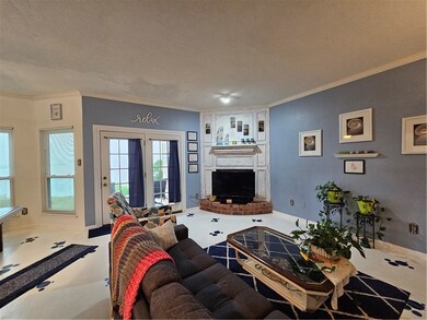 Step outside the double doors onto the downstairs