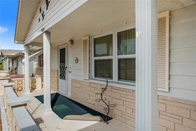 Front entrance creating a porch area and privacy d