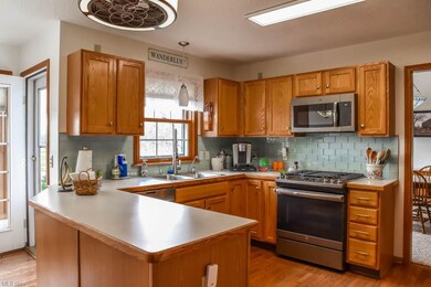 Beautiful kitchen with new appliances and tile bac