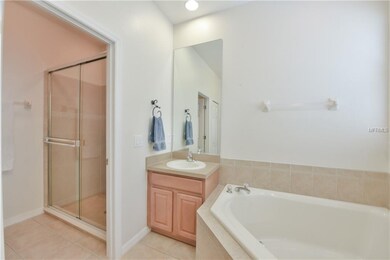 Master bath includes a walk-in shower