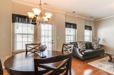 Dining area gets lots of natural light with three 