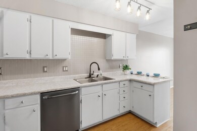 Versatile kitchen counter can be used as breakfast bar or serving station.