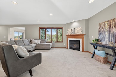 Gas fireplace and beautiful views of the park.