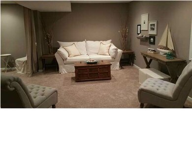 Family room in basement