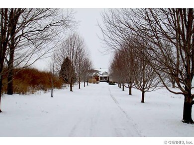 Exterior Front Long tree lined driveway from road