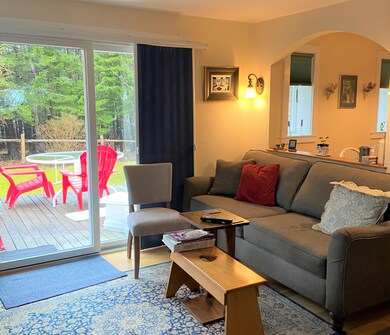 Living room with deck