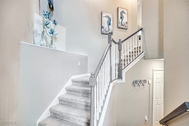 Open entry with carpet stairs