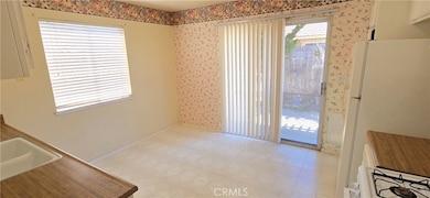 Dining area with door to yard