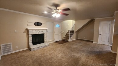 Living room with fireplace