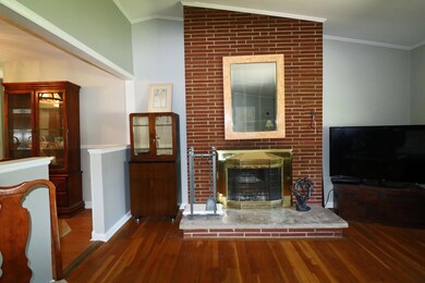 Brick front fireplace