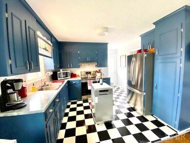Spacious kitchen opens up to the living room!