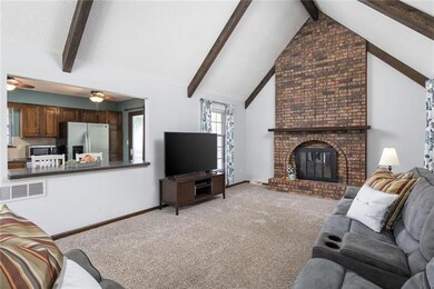 custom breakfast bar from kitchen to great room.