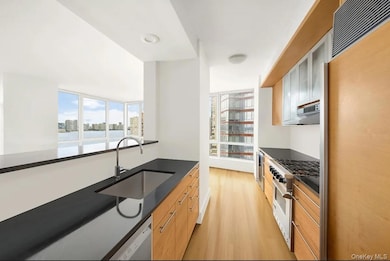 Kitchen with appliances with stainless steel finishes, light wood-style floors, plenty of natural light, and extractor fan
