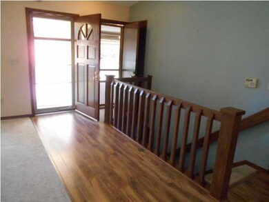 Wood laminate flooring in the entry