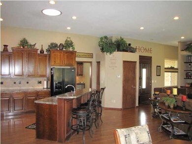View of kitchen island