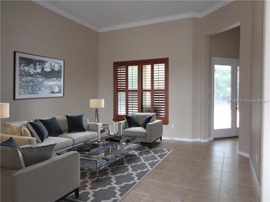 Virtually staged living room