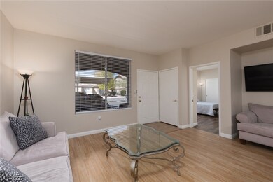 A nice open floor plan with two large bedrooms. an