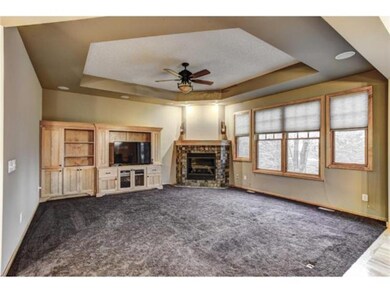 Spacious and light-filled Living Room has built-in