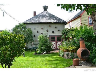 Garage. The back of the carriage house.