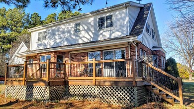 Deck with wrought iron rails