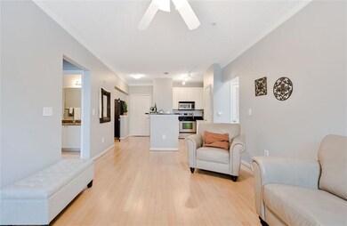 Blonde hardwood dining area