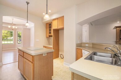 Kitchen with view of formal dining