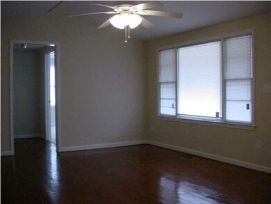 Living room with pine floors