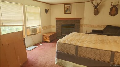 rear family room with fireplace