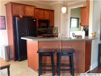 Breakfast bar in kitchen