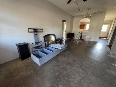 Interior space featuring ceiling fan