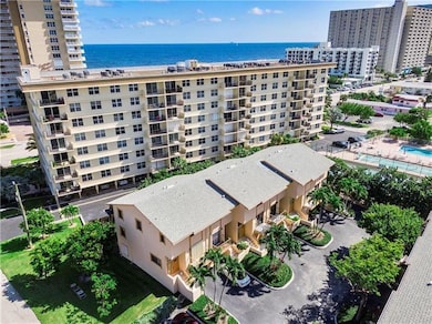 Aerial view with ocean across the street