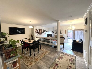 Dining area featuring hardwood / wood-style floori