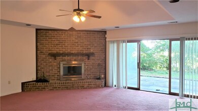 Great room with wood burning fireplace