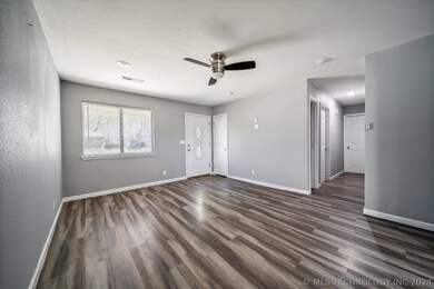 There is lots of natural light in the living room.